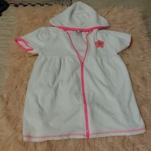 Hooded Terry Cloth Zippered Swim Cover-up